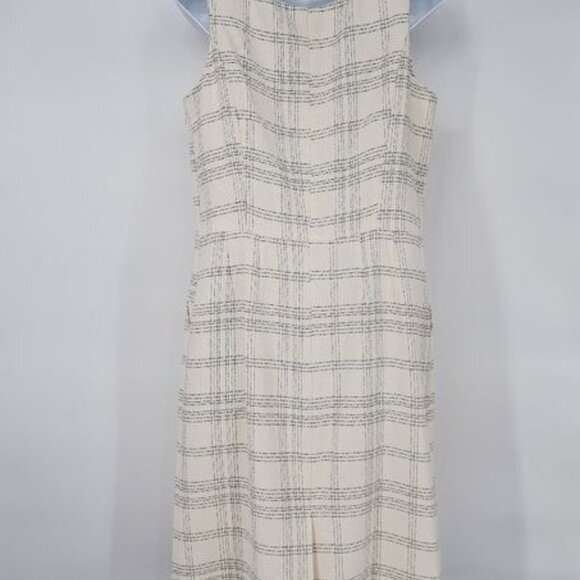 John Meyer Collection Cream Black Tweed Plaid Dress Size 10 New - Picture 3 of 7